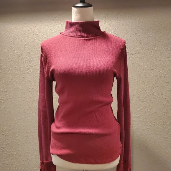 We the Free "Freya" Mock Turtlenecks - MAGENTA - Picture 10 of 16